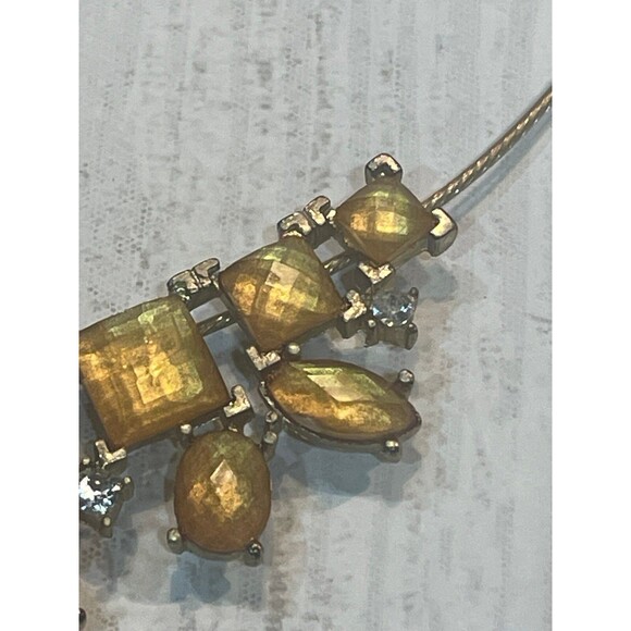 18" SAQ Avon Bali Bliss Necklace/Earrings Faux Citrine Faceted Lucite Yellow - Picture 5 of 10